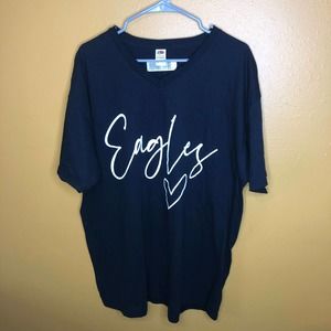 Eagles Shirt Black V-Neck Graphic Tee New XL
